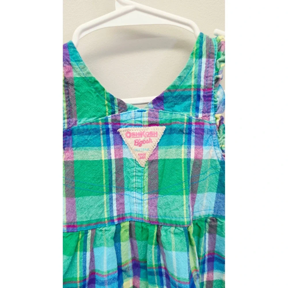 OshKosh B'gosh Baby Girls 6M Plaid Ruffle Jumper Dress